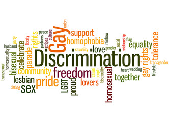 Fototapeta premium Gay Discrimination, word cloud concept 3