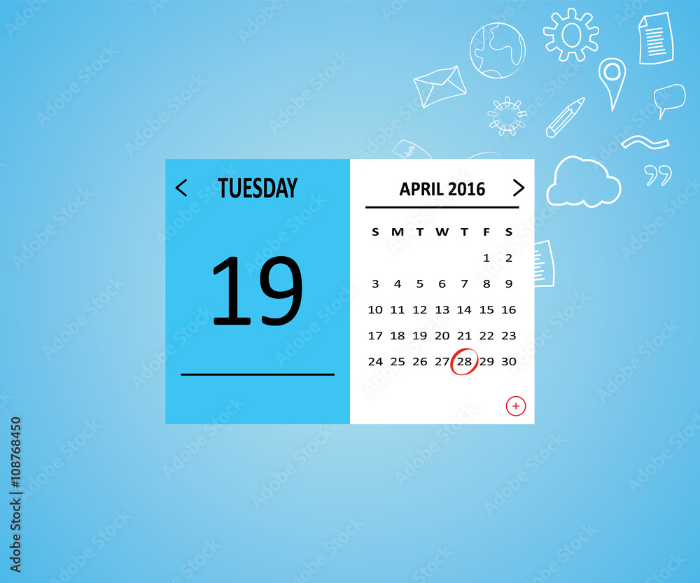 Poster mark your calendar online with abstract symbol on background vector