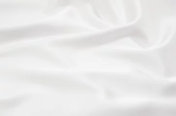 Foto op Plexiglas Stof witte satijnen stof als achtergrond