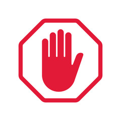 Fototapeta premium Rad hand blocking sign stop