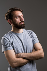 Obraz premium Young man with beard