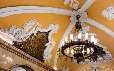 Chandelier in Moscow metro