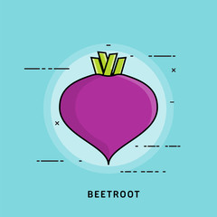 Obraz premium Beetroot Creative flat vegetable concept icons for web and mobile service and apps