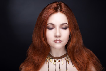 Woman with red hair