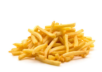 potato fry on white isolated background