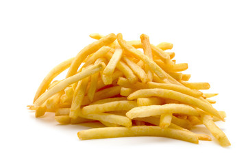 potato fry on white isolated background