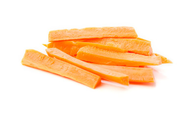 Carrot sliced isolated with clipping path.