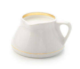 Cream in a Creamer isolated with a clipping path