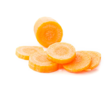 Carrot sliced isolated with clipping path.