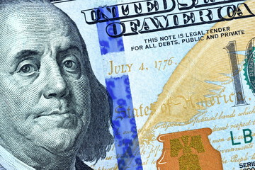 Close up Euro and US Dollar 100 and 50 bank notes(bills)