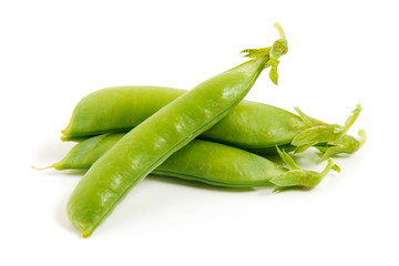 fresh green peas isolated on a white background