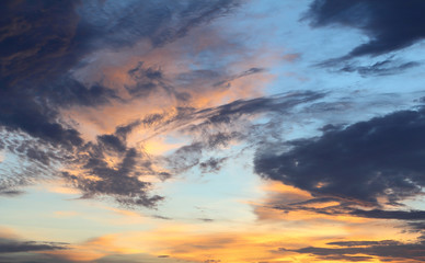 Natural background of the colorful sky and cloud, During the time sunrise and sunset