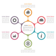 Circle Diagram with Six Elements