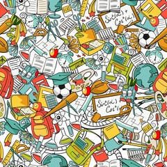 freehand school items in a pile