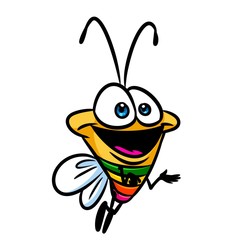 Beetle fly flight insect cartoon illustration isolated image animal character 
