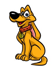 Dog cartoon illustration isolated image animal character 