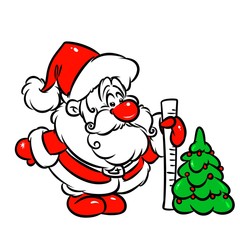 Christmas tree Santa Claus cartoon illustration 