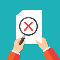 magnifying glass Rejection