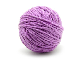 Ball of yarn on white background