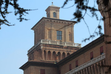 Fototapeta na wymiar View of Castello Estense in Ferrara, Italy