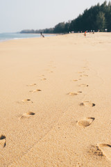 foot print on the beach