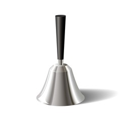 Realistic silver bell with a handle