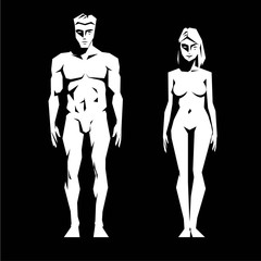 angular simple image of man and woman