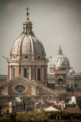 View of San Carlo al Corso in Rome Italy.