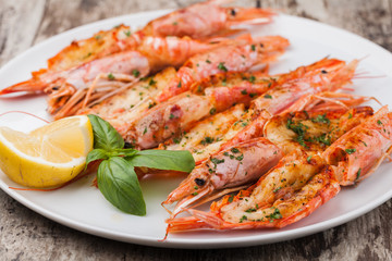 fresh grilled shrimps