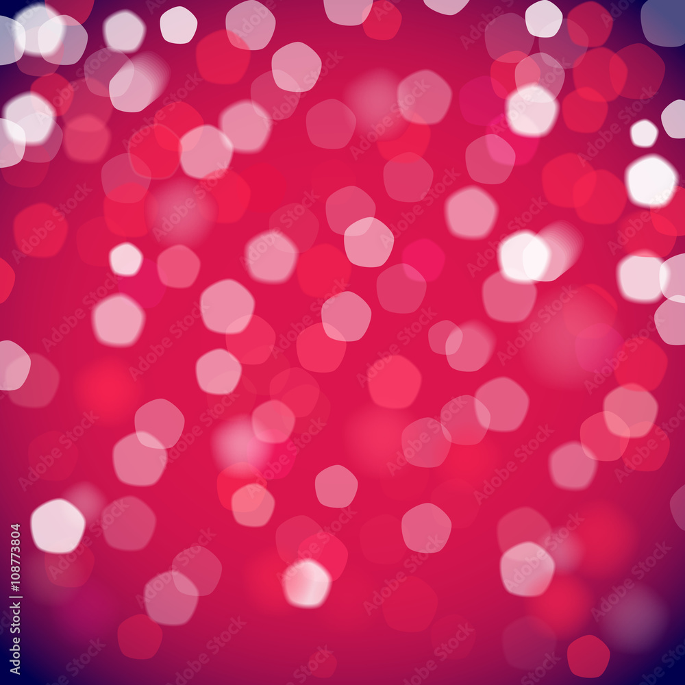 Poster red square blurred background with graphic elements.