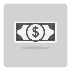 Vector of flat icon, Money bag on isolated background