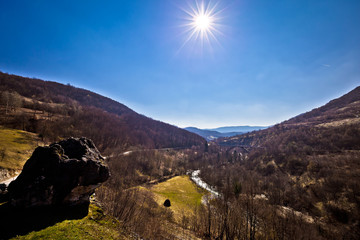 Korana river bridge and landscape