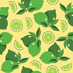 Seamless pattern with lime. Vector Illustration