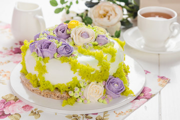 Colorful butter cream flowers cake
