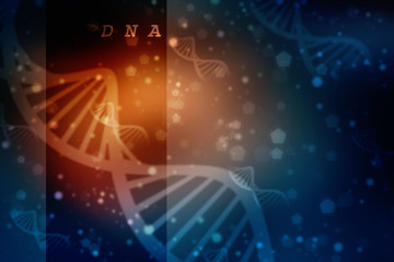 Digital illustration DNA structure in colour background