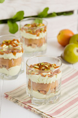 pear dessert in glass