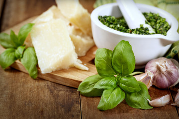 Homemade pesto sauce 