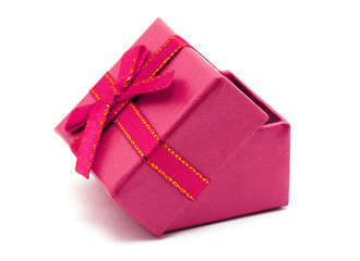 Pink Gift Box on white background
