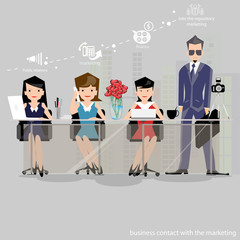 Businessman brainstorm and meeting think the work top view 