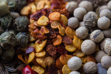 macro of color spices