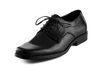 black leather shoe