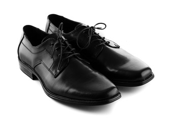 black leather shoes