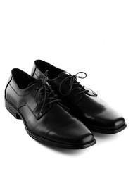 black leather shoes