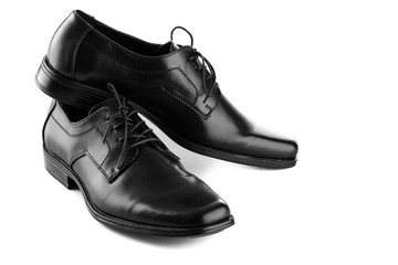 black leather shoes