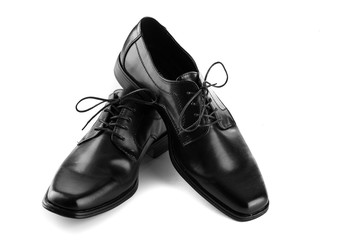 black leather shoes