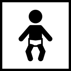Baby icon .Vector baby icon isolated on a white background.Vector baby in diapers