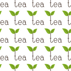 Seamless background with lettering tea
