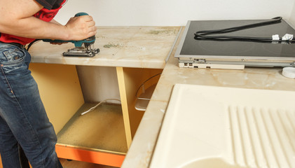 Installing new induction hob