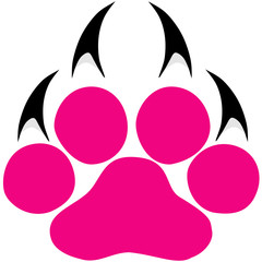 Fototapeta premium Footprints of a big cat. Panther or tiger traces. Vector ESP10