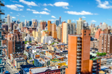 View of Upper East Side, New York. Tilt-shift effect applied